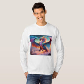 Mystieke Draak en Phoenix Schilderen Tshirt (Voorkant volledig)