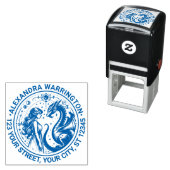 Mystieke Draak en Prinses Naam Retouradres Zelfinktende Stempel (In situ)