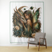 Mystieke Draak Fee Kunst Wandkleed (In situ)