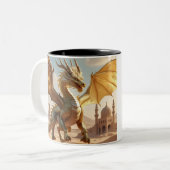 Mystieke draak in de woestijn - Fantasy Mok Design (Voorkant links)