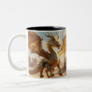 Mystieke draak in de woestijn - Fantasy Mok Design