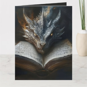 Mystieke Draak Leest Oude Boeken Ansichtkaart Kr Kaart