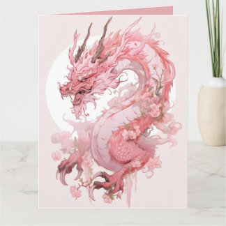 Mystieke Draak roze Oude maan Ansichtkaart | Gekre Kaart