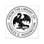 Mystieke Draak Silhouet #10N Bibliotheek Boek Naam Zelfinktende Stempel (Design)