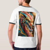Mystieke Dragon Emboss T-shirt (Achterkant volledig)