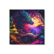 Mystieke Dragon Enchanted Forest Fantasy Art