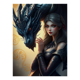Mystieke Dragon Fantasy Art Perfect Poster