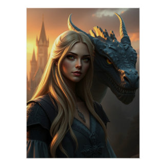 Mystieke Dragon Fantasy Art Perfect Poster