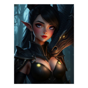 Mystieke Dragon Fantasy Art Perfect Poster