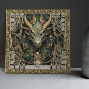 Mystieke Dragon Spirit Altarpiece Gepersonaliseerd Tegeltje
