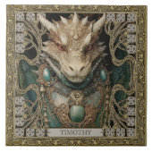 Mystieke Dragon Spirit Altarpiece Gepersonaliseerd Tegeltje (Voorkant)