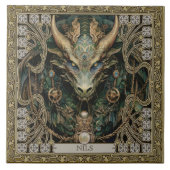 Mystieke Dragon Spirit Altarpiece Gepersonaliseerd Tegeltje (Voorkant)