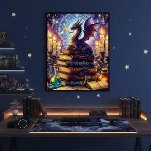 Mystieke Draken Tovenaar Boeken Perfect Poster