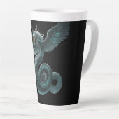 Mystieke Drakenmok – Blauwe & Groene Fantasie Latte Mok (Rechterhoek)