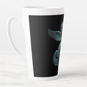 Mystieke Drakenmok – Blauwe & Groene Fantasie Latte Mok