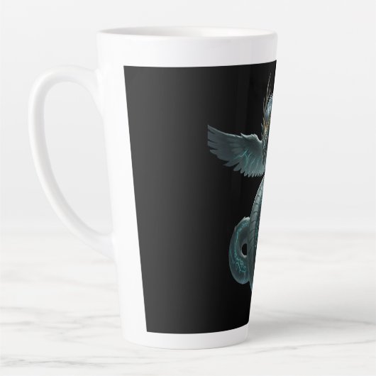 Mystieke Drakenmok – Blauwe & Groene Fantasie Latte Mok (Links)