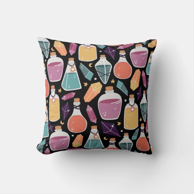 Mystieke drankflessen kussen (Voorkant)