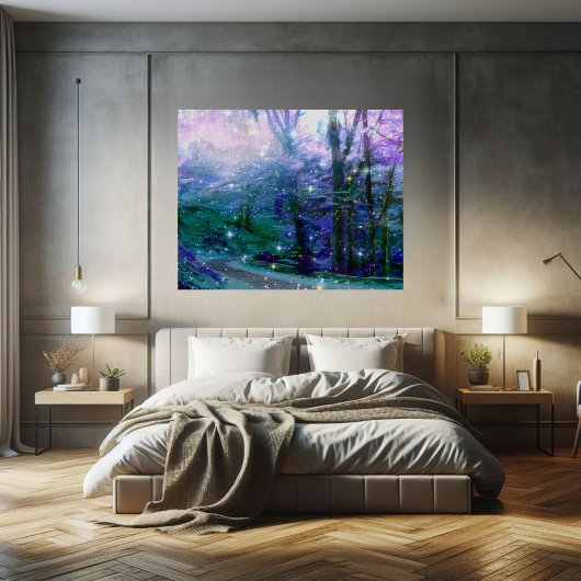 Mystieke Dromerige Abstracte Bos Poster