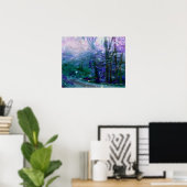 Mystieke Dromerige Abstracte Bos Poster (Thuiskantoor)