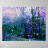 Mystieke Dromerige Abstracte Bos Poster (Voorkant)