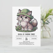 Mystieke Dromerige Digitale Wolf Verjaardag Kaart (Staand voorkant)