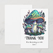 Mystieke dromerige paddenstoel Baby shower Bedankkaart (Voorkant / Achterkant)