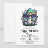 Mystieke dromerige paddenstoel Baby shower Kaart (Voorkant / Achterkant)