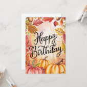 Mystieke Dromerige Pompoen Herfst Herfst Gelukkige Kaart (Voorkant / Achterkant in situ)