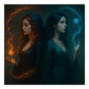 Mystieke Dualiteit Glanzend Perfect Poster