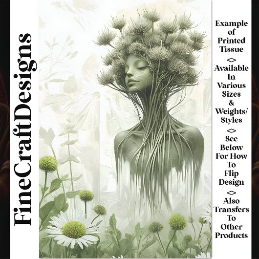 Mystieke Earth Spirit Moeder Natuur W4 Decoupage Tissuepapier