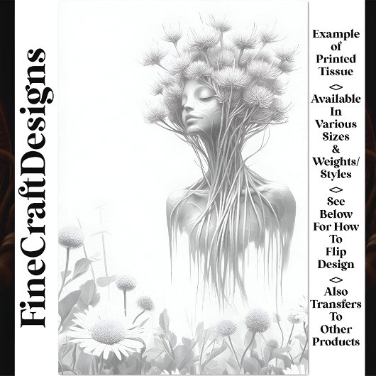 Mystieke Earth Spirit Moeder Natuur W5 Decoupage Tissuepapier