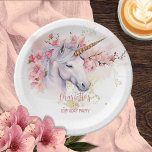 Mystieke Eenhoorn Bloemen Meisje 7e Verjaardag Par Papieren Bordje<br><div class="desc">Introductie van onze boeiende mystieke eenhoorn en roze bloemige meisje 7e verjaardag partij ontwerp. Dompel jezelf onder in een wereld van betovering terwijl je je voorbereidt om je kleintje te vieren. Dit prachtige collectie heeft een majestueuze eenhoorn als middelpunt, sierlijk versierd met delicate roze bloemetjes en geplaatst tegen een achtergrond...</div>