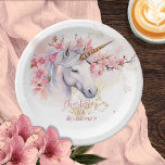 Mystieke Eenhoorn Bloemen Meisje 8e Verjaardag Par Papieren Bordje<br><div class="desc">Introductie van onze boeiende mystieke eenhoorn en roze bloemige meisje 8e verjaardag partij ontwerp. Dompel jezelf onder in een wereld van betovering terwijl je je voorbereidt om je kleintje te vieren. Dit prachtige collectie heeft een majestueuze eenhoorn als middelpunt, sierlijk versierd met delicate roze bloemetjes en geplaatst tegen een achtergrond...</div>