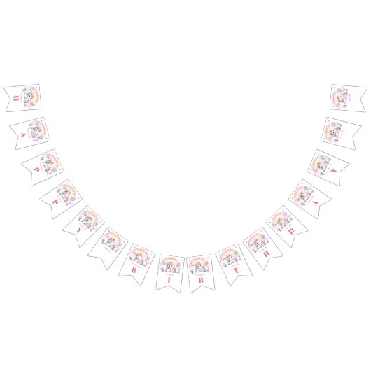 Mystieke Eenhoorn Bloemmeisje 1e Verjaardagsfeest Vlaggetjes (Alle)