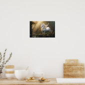 Mystieke Eenhoorn In Betoverd Bos - Fantasy Art Poster (Keuken)