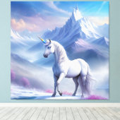 Mystieke Eenhoorn in een Magisch Fantasy Rijk Canvas Afdruk (Insitu (Houten vloer))