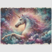 Mystieke Eenhoorn in Wolken Fantasy Art Decoupage Tissuepapier (Voorkant)