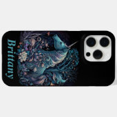 Mystieke eenhoorn met aangepaste naam Case-Mate iPhone case (Achterkant (horizontaal))