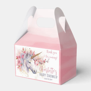 Mystieke Eenhoorn Roze Bloemen Meisje Baby showe Bedankdoosjes