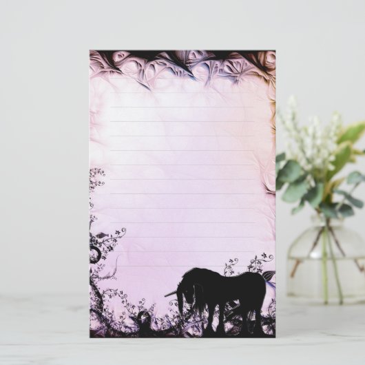 Mystieke Eenhoorn w / lijnen (mystiek) Briefpapier (Staand voorkant)