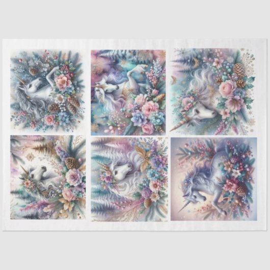 Mystieke Eenhoorns Set Decoupage Tissue Paper Tissuepapier (Voorkant)