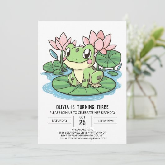 Mystieke eenvoudige kikker digitale verjaardag kaart (Staand voorkant)
