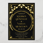 Mystieke Elegante Gouden Tarot Gotische Huwelijk Folie Uitnodiging (Voorkant)