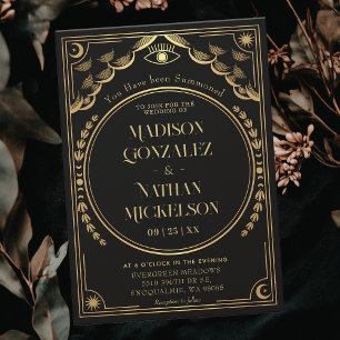 Mystieke Elegante Gouden Tarot Gotische Huwelijk Kaart