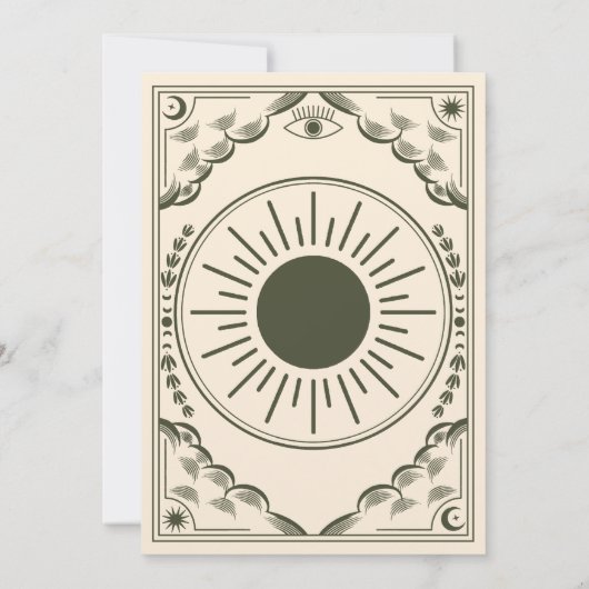 Mystieke Elegante Olijf Tarot Gotische Huwelijk Kaart (Achterkant)