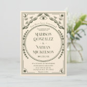 Mystieke Elegante Olijf Tarot Gotische Huwelijk Kaart (Staand voorkant)