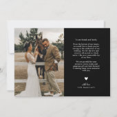 Mystieke Elegantie Fotocollage Bruiloft Zwart Bedankkaart (Achterkant)