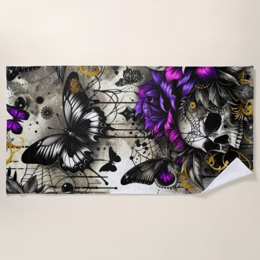 Mystieke elegantie:  kunst strandlaken (Voorkant)