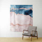 Mystieke Elegantie | Turquoise en Roze Goud Agaat Wandkleed (In situ)