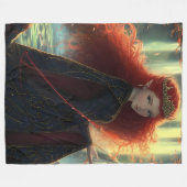 Mystieke Elf in een Fantasy Forest Fleece Deken (Voorkant (Horizontaal))